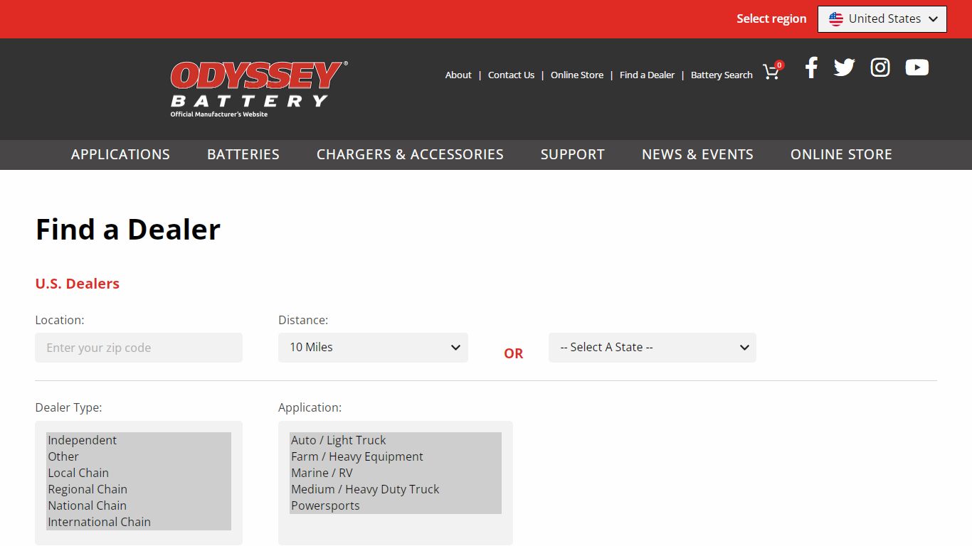 Dealer Search | ODYSSEY® Battery
